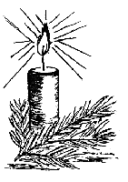 Zeichnung: Kerze und Zweig