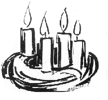 Logo: Adventskranz mit 4 brennenden Kerzen